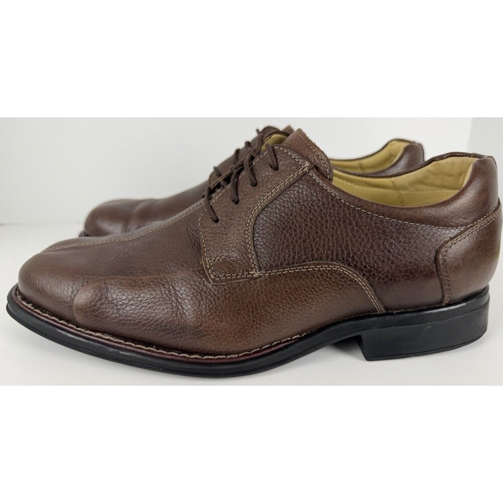 Studio Belvedere Bay Bridge Pebbled Leather Oxford Dress Shoes, Brown, 10.5 EEE - Picture 10 of 16